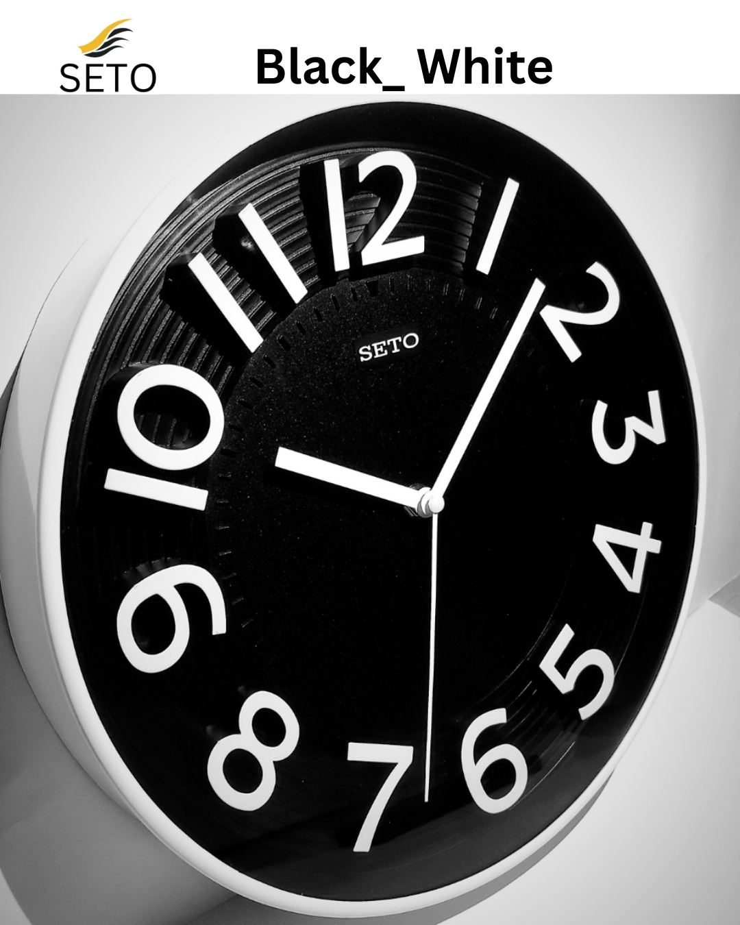 Modern 13-Inch Wall Clock – Silent Non-Ticking Quartz Clock with 3D Numbers, Minimalist Design for Bedroom, Living Room & Office