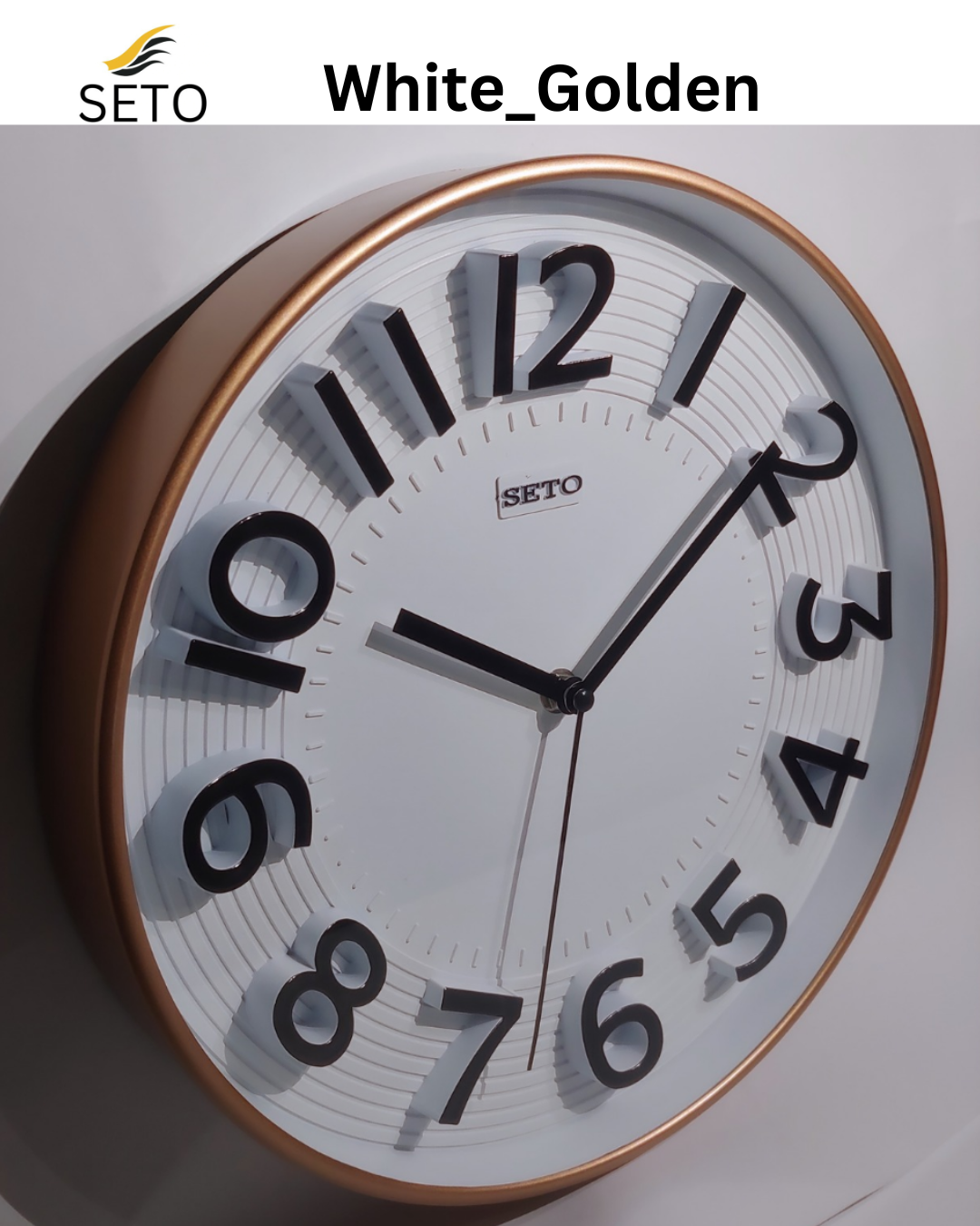Modern 13-Inch Wall Clock – Silent Non-Ticking Quartz Clock with 3D Numbers, Minimalist Design for Bedroom, Living Room & Office