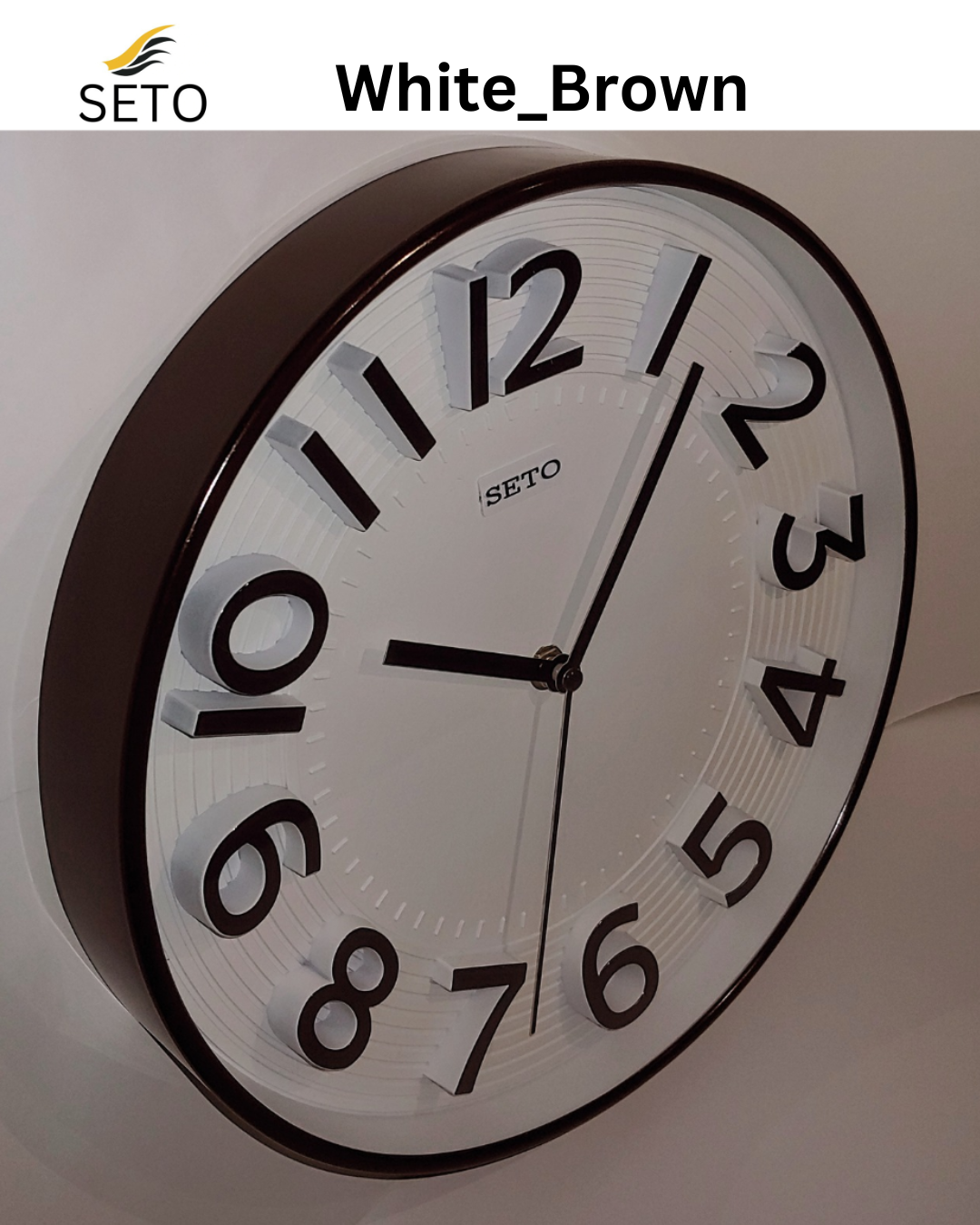 Modern 13-Inch Wall Clock – Silent Non-Ticking Quartz Clock with 3D Numbers, Minimalist Design for Bedroom, Living Room & Office