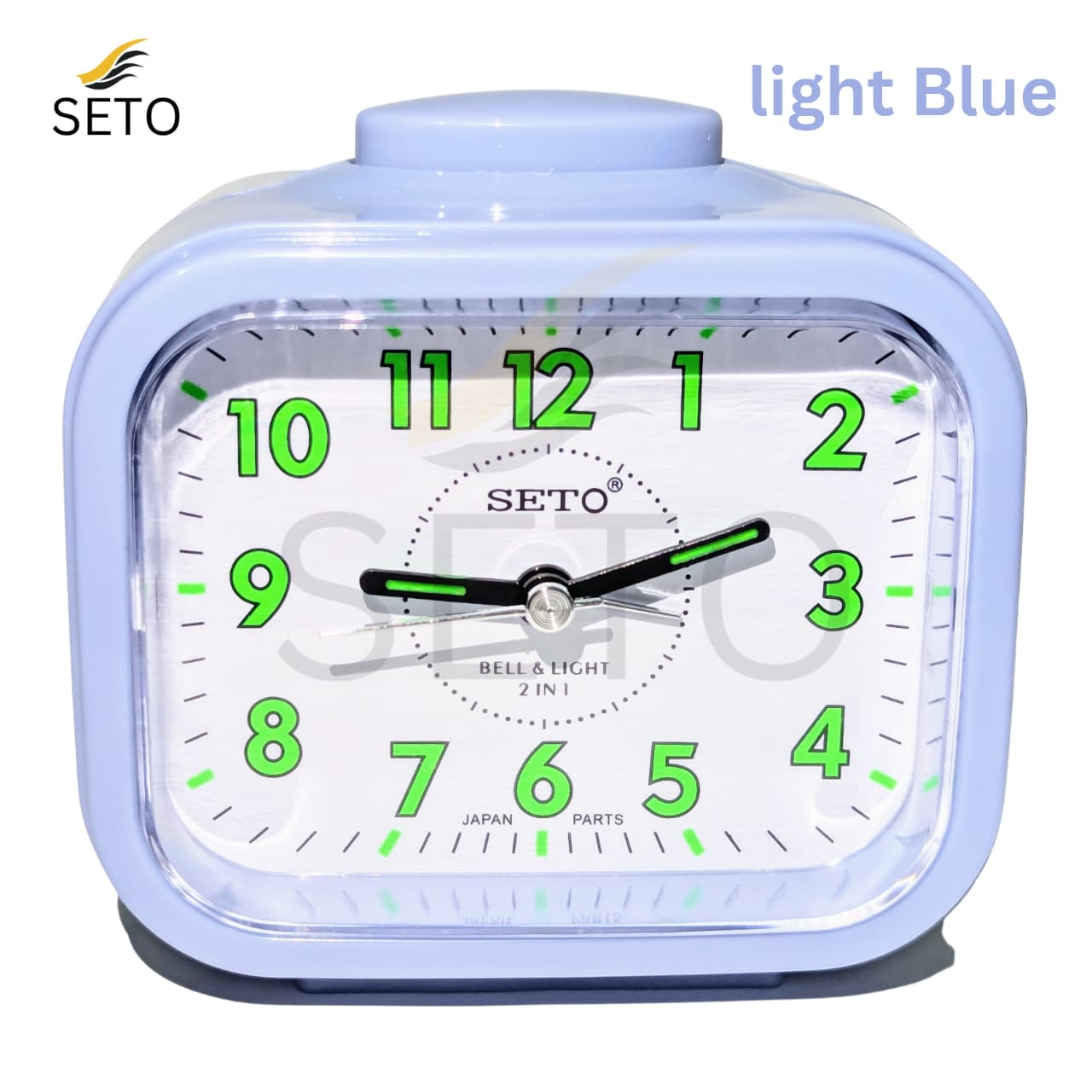 SETO Night Vision Analog Alarm Clock –,Loud Bell Ring, Bedside Desk Table Clock with Light, Durable Japanese Parts, Modern Stylish Design, Battery Operated, Perfect for Home, Office & Gifts