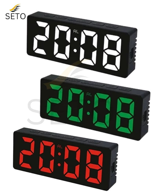 LED Digital Alarm Clock | Snooze Function, Temperature Display, 12/24 Hour Mode & Adjustable Brightness