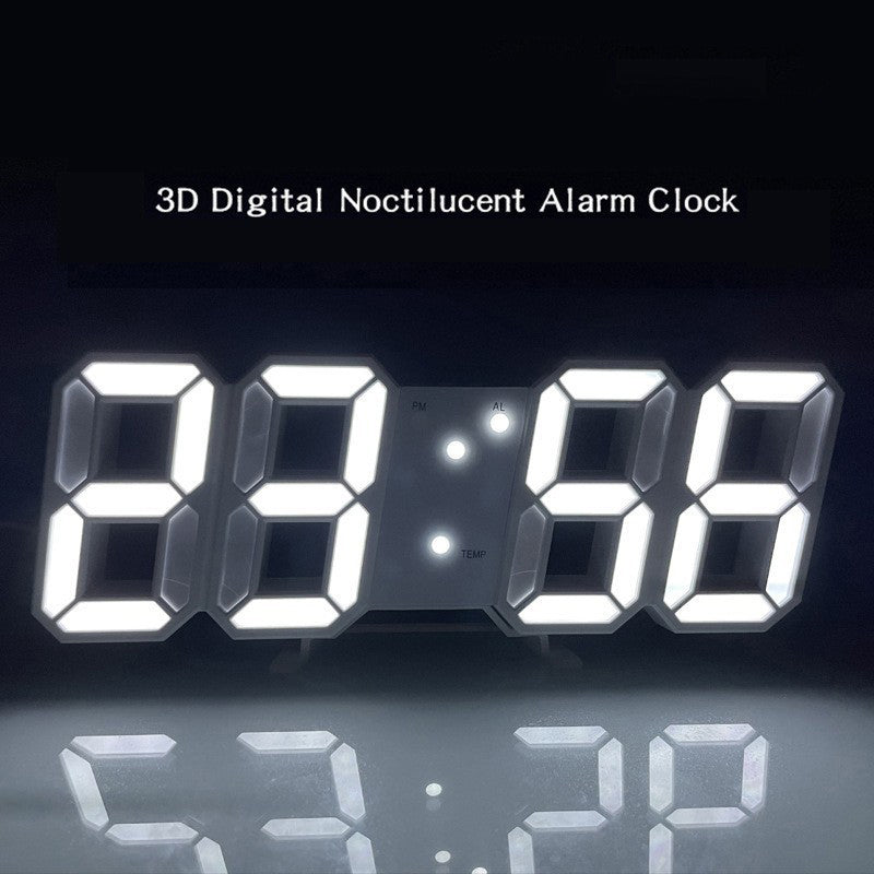 ubess 3D LED Digital Clock β Modern Digital Wall & Desk Clock with Snooze, Temperature Display, Stylish Bedroom Decor