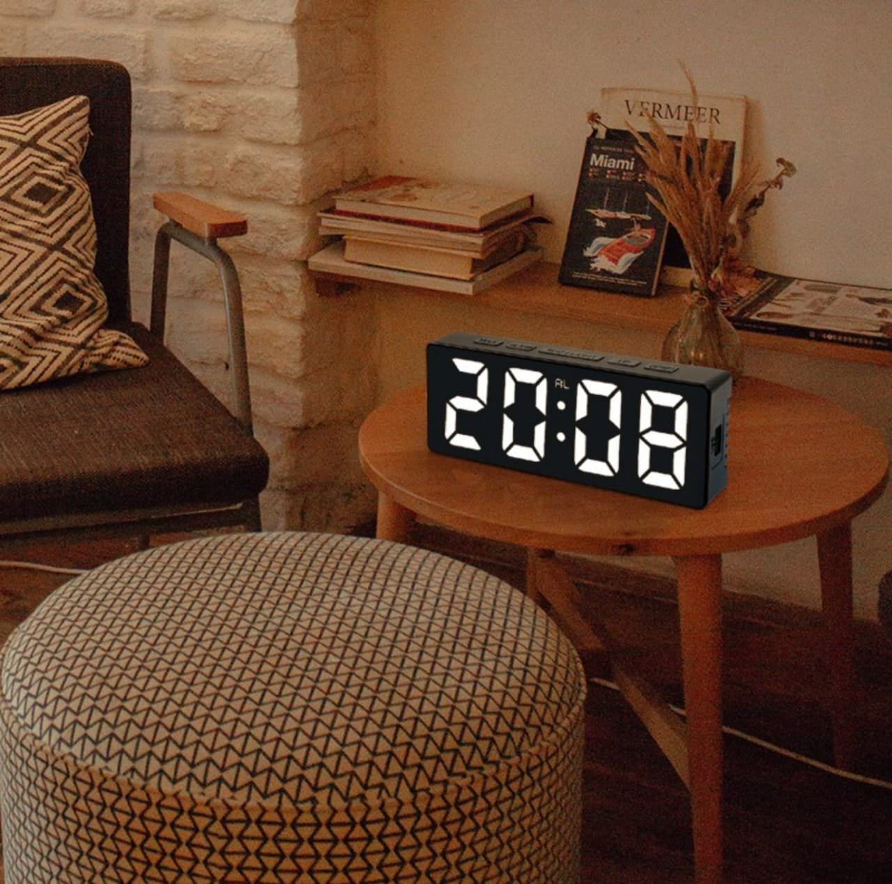LED Digital Alarm Clock | Snooze Function, Temperature Display, 12/24 Hour Mode & Adjustable Brightness