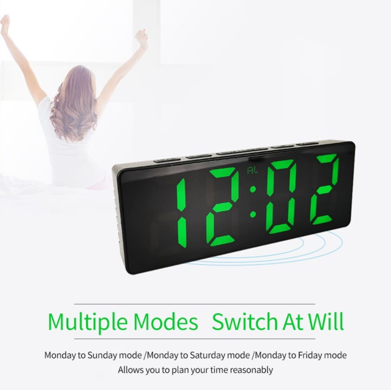LED Digital Alarm Clock | Snooze Function, Temperature Display, 12/24 Hour Mode & Adjustable Brightness