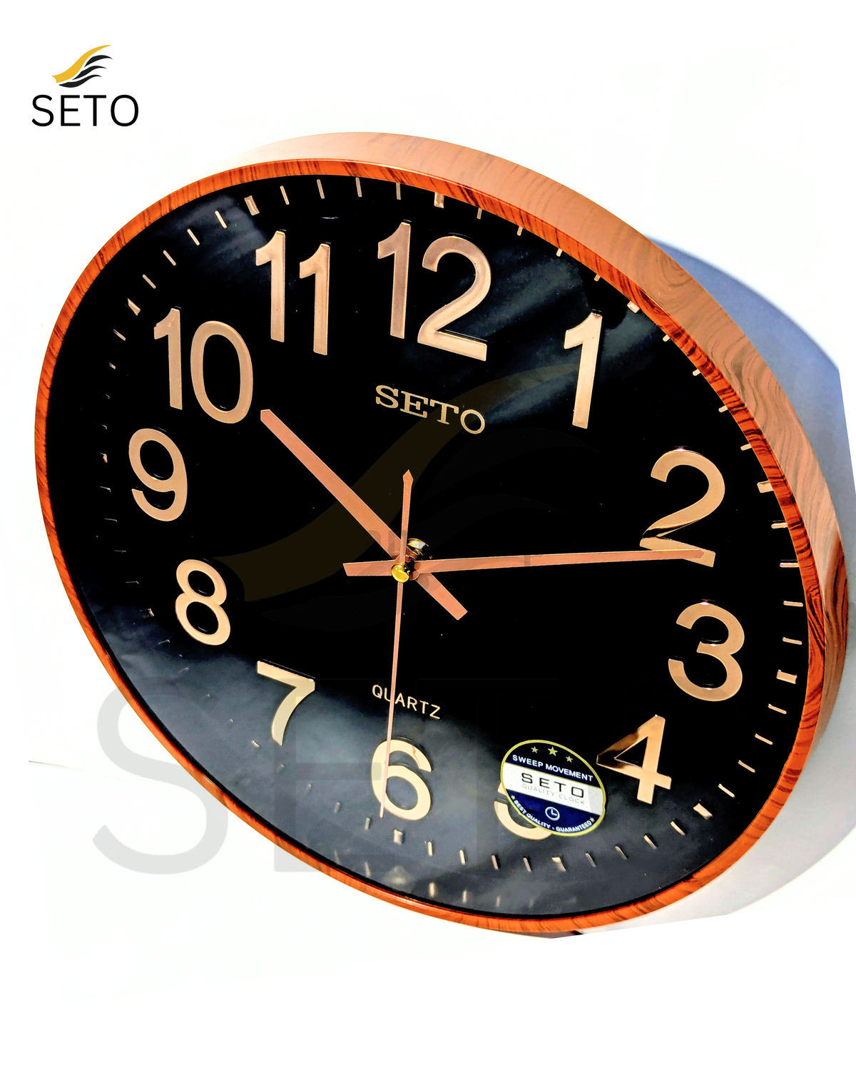 Modern Slim Wall Clock – Silent Quartz Movement with Gold Edge, Elegant Decorative Clock for Home & Office Déco