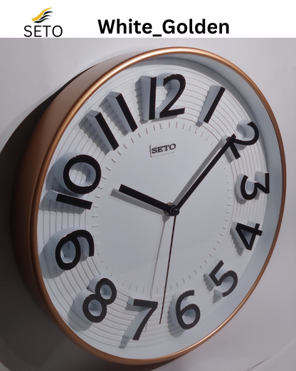 Modern 13-Inch Wall Clock – Silent Non-Ticking Quartz Clock with 3D Numbers, Minimalist Design for Bedroom, Living Room & Office