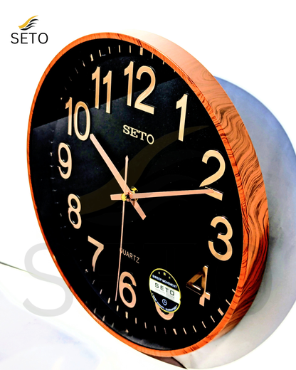 Modern Slim Wall Clock – Silent Quartz Movement with Gold Edge, Elegant Decorative Clock for Home & Office Déco