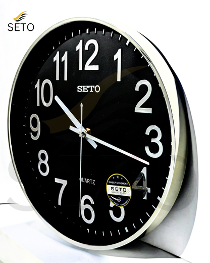 Modern Slim Wall Clock – Silent Quartz Movement with Gold Edge, Elegant Decorative Clock for Home & Office Déco