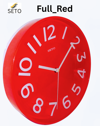 Modern 13-Inch Wall Clock – Silent Non-Ticking Quartz Clock with 3D Numbers, Minimalist Design for Bedroom, Living Room & Office
