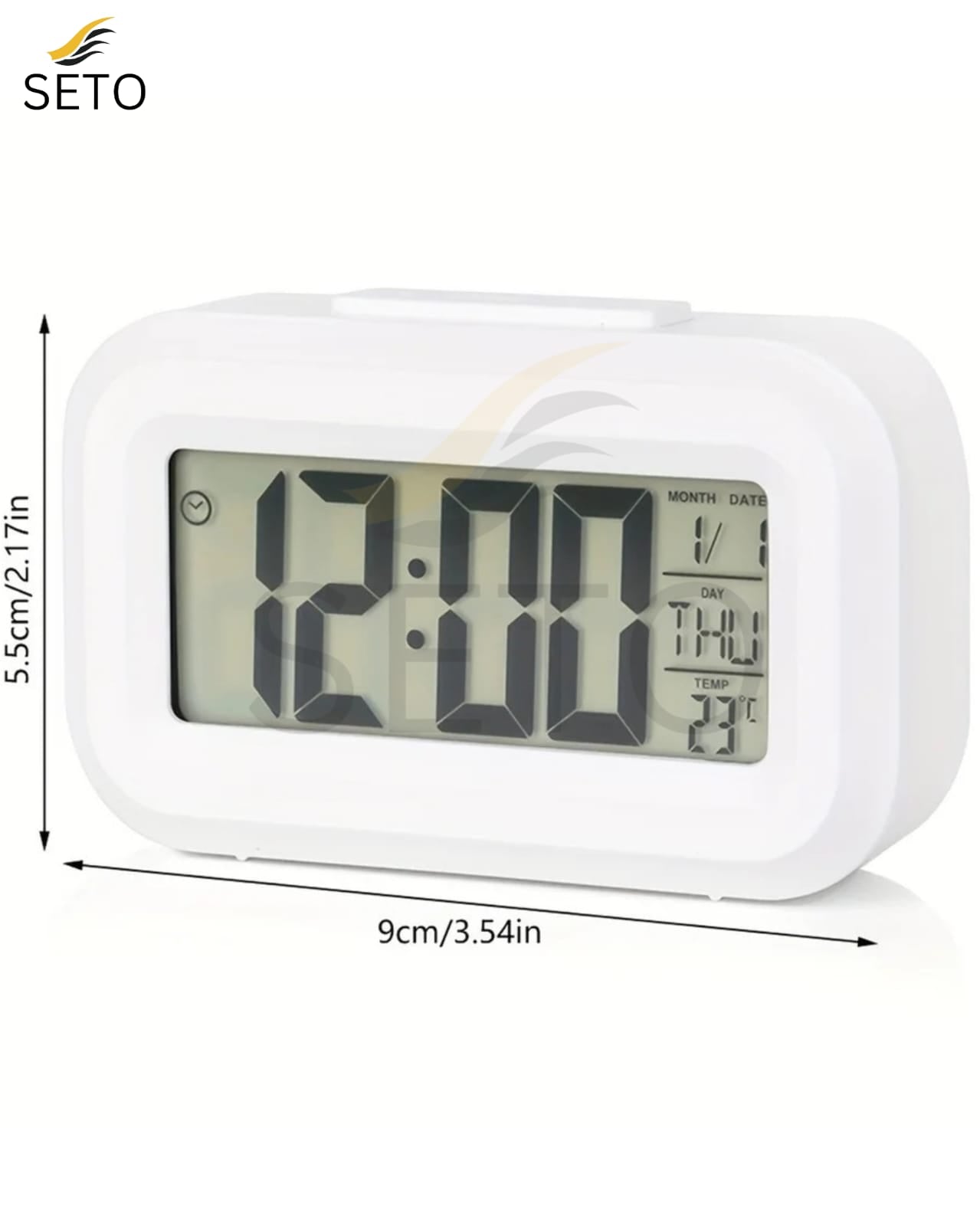 [SETO] LED Digital Alarm Clock | Multifunction Table & Desk Clock with Backlight, Snooze, Date, Time & Calendar Displa
