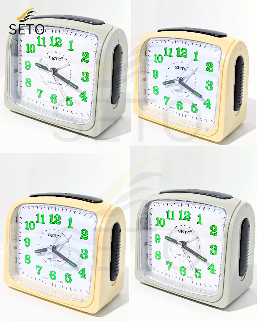 [SETO] Premium Quartz Alarm Clock with Night Light | Large Green Numbers | Easy Time Reading | Loud Alarm | Vintage Style Bedside Table Clock