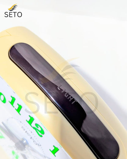 [SETO] Premium Quartz Alarm Clock with Night Light | Large Green Numbers | Easy Time Reading | Loud Alarm | Vintage Style Bedside Table Clock