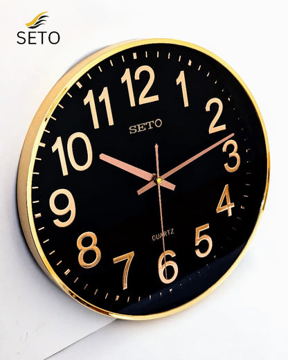 Modern Slim Wall Clock – Silent Quartz Movement with Gold Edge, Elegant Decorative Clock for Home & Office Déco