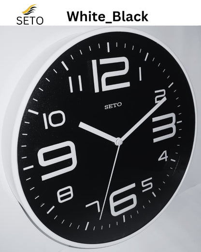 [SETO] Modern 13 Inch Silent Wall Clock with 3D Numbers – Non-Ticking Quartz Movement, Stylish Decorative Wall Clock for Bedroom, Living Room & Office