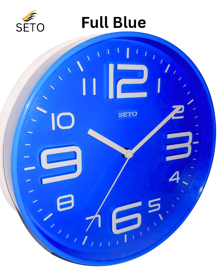 [SETO] Modern 13 Inch Silent Wall Clock with 3D Numbers – Non-Ticking Quartz Movement, Stylish Decorative Wall Clock for Bedroom, Living Room & Office