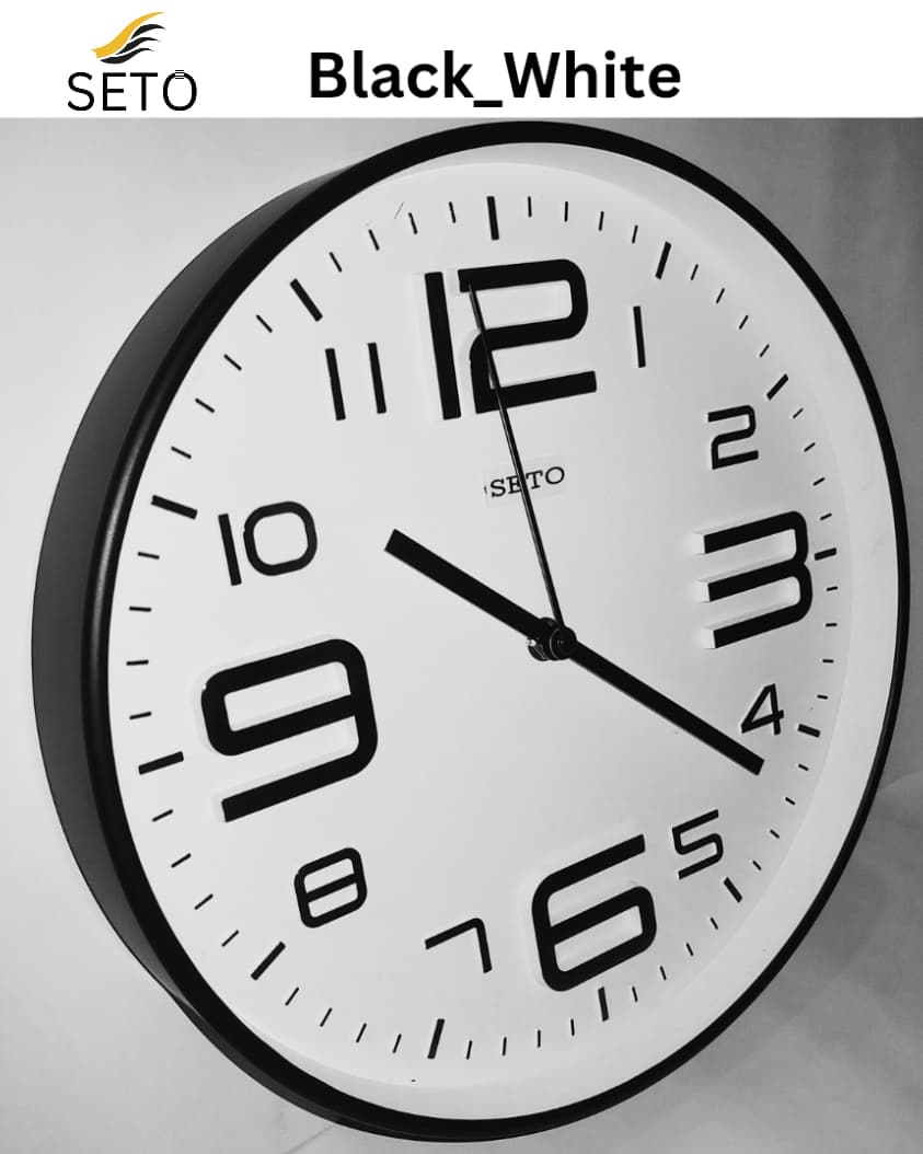 [SETO] Modern 13 Inch Silent Wall Clock with 3D Numbers – Non-Ticking Quartz Movement, Stylish Decorative Wall Clock for Bedroom, Living Room & Office