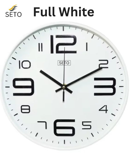 [SETO] Modern 13 Inch Silent Wall Clock with 3D Numbers – Non-Ticking Quartz Movement, Stylish Decorative Wall Clock for Bedroom, Living Room & Office