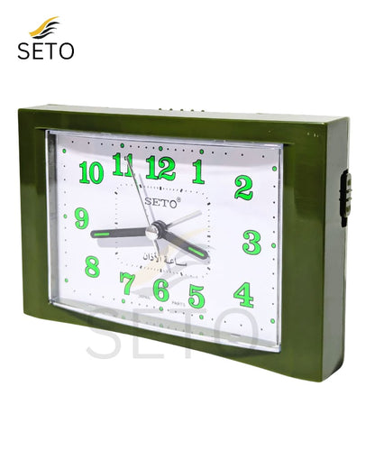 [SETO] Premium AZAN Alarm Clock 2 in 1 Alarm Mode With Light ,Accurate Prayer Time Reminder, Quartz Movement , Perfect Islamic Home Decor  High Quality And Beautiful Sleek Body Design with 4 Different Colours ,Modern Slim Design , Ideal Gift for Home