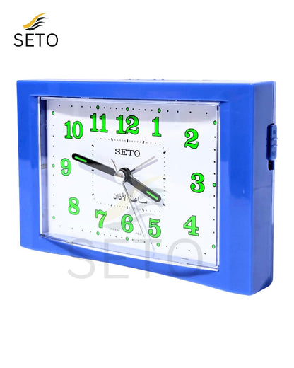 [SETO] Premium AZAN Alarm Clock 2 in 1 Alarm Mode With Light ,Accurate Prayer Time Reminder, Quartz Movement , Perfect Islamic Home Decor  High Quality And Beautiful Sleek Body Design with 4 Different Colours ,Modern Slim Design , Ideal Gift for Home
