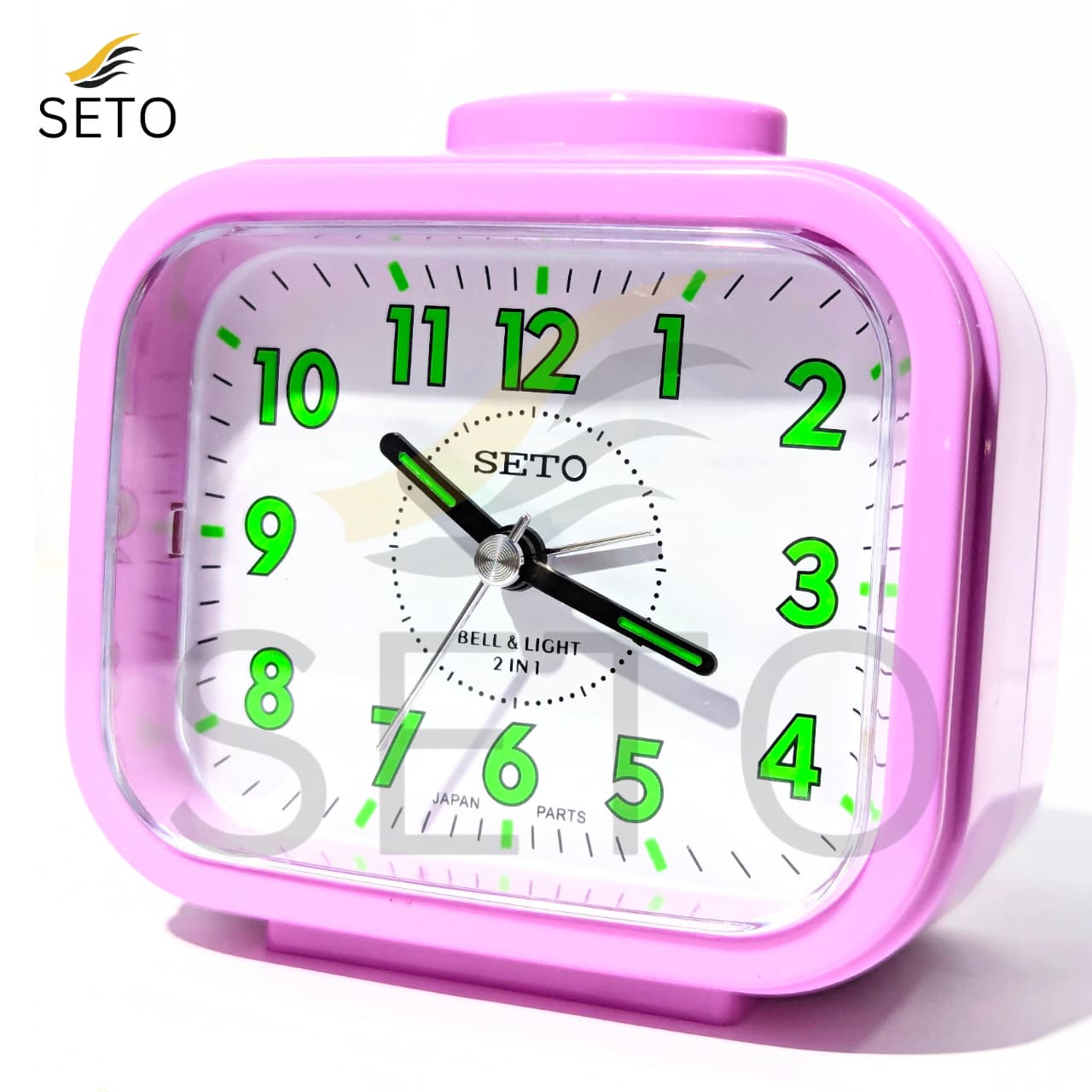 SETO Night Vision Analog Alarm Clock –,Loud Bell Ring, Bedside Desk Table Clock with Light, Durable Japanese Parts, Modern Stylish Design, Battery Operated, Perfect for Home, Office & Gifts