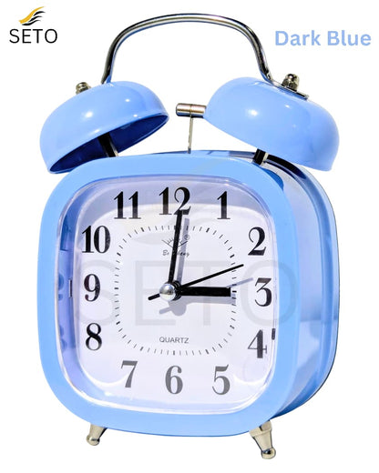 [SETO] Loud Twin Bell Alarm Clock Metal Body | Stylish Cute Table Clock For Kids, Home, Office & Bedroom, Study | 5 Beautiful Colours