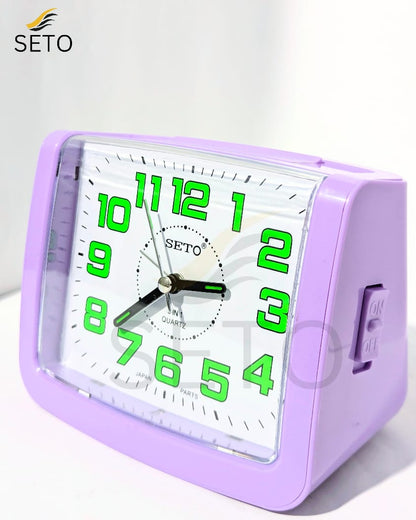 [SETO] Premium 3 in 1 Table Alarm Clock with Night Light | Dual Alarm Ringing | Large Analog Quartz Clock for Bedroom, Study & Prayer
